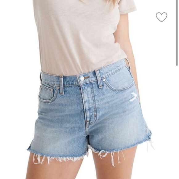 Madewell 3” Relaxed Denim Shorts Light Wash, Raw hem, high rise 100% cotton NWT - Picture 1 of 6